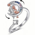 Creative Moon And Star Rotating Ring For GirlsPerfect Birthday Gift For Best Friends And Girl Buddies