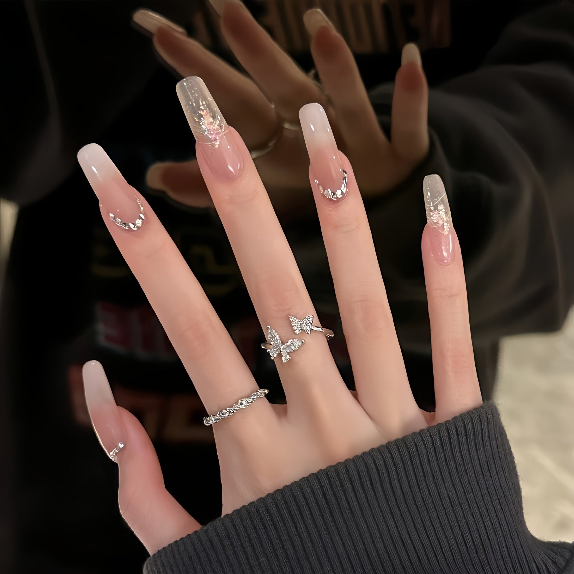 High-End Butterfly Zircon Open Rings For Women, Trendy Fashion Couple Rings, Minimalist Delicate Index Finger Rings, Perfect Gift For Best Friends, Lovers