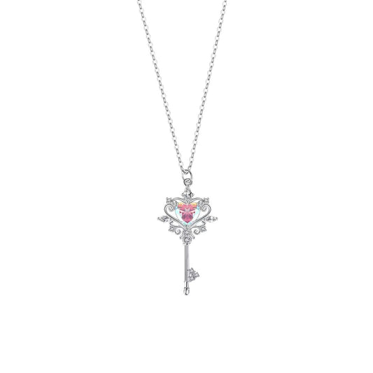 Charming Zircon Key Necklace For Women Ethereal Fairy-Like And Lightly Luxurious